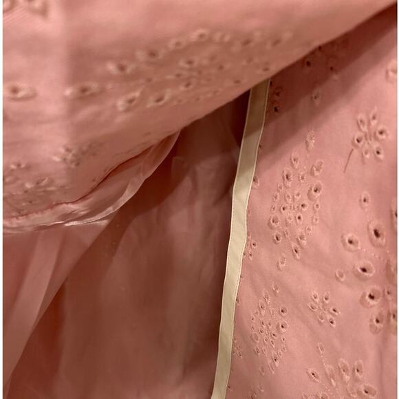 KATHY IRELAND NWT Gabrielle Petal Pink  Cotton Eyelet Trench Coat Size Large - Picture 12 of 16